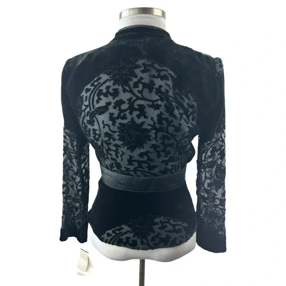 NWT Vintage Ever Beauty Jacket Black Velvet Size 10 Whimsigoth Dark Romantic - Picture 12 of 16